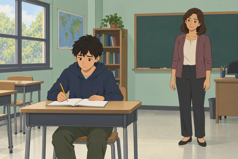 School Questionnaire Test shows a calm classroom check.