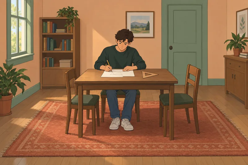 A 12th Grade Math student solves quietly.