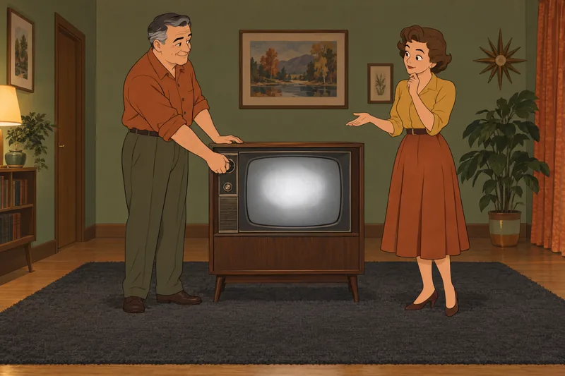 Quiz sobre la televisión muestra dos expertos.