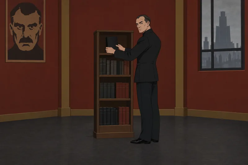 1984 Part 2 depicts O’Brien handling the closed book.