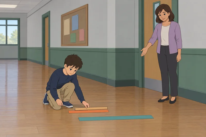 El cuestionario de matemáticas mide tiras con regla.