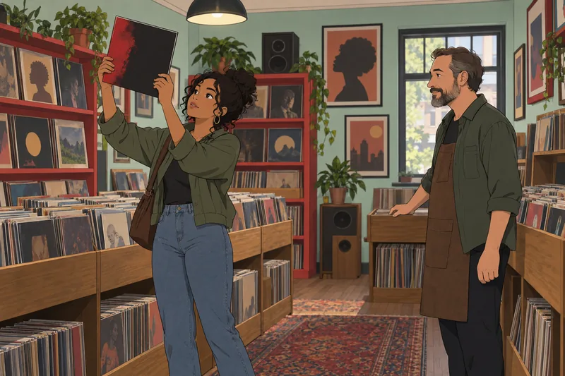 2Pac Quiz shows a fan examining an album.