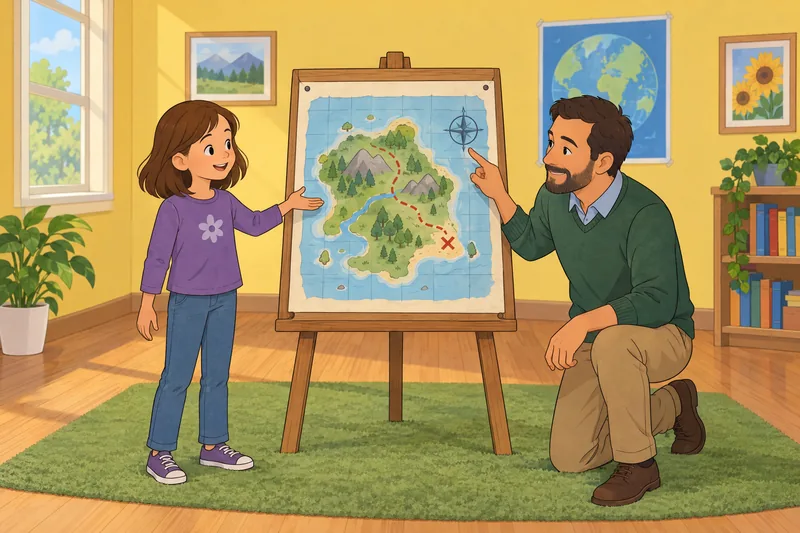 El cuestionario de mapas guía al alumno.