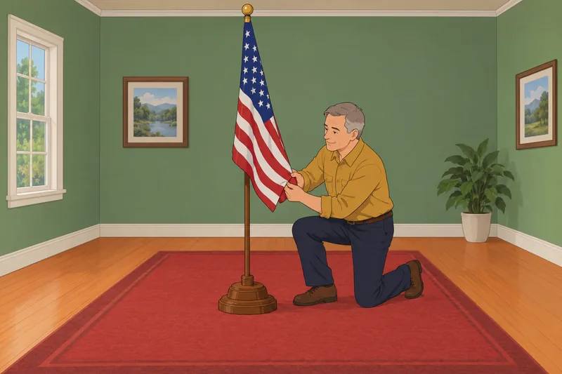 4th of July tradition meets careful flag keeping.