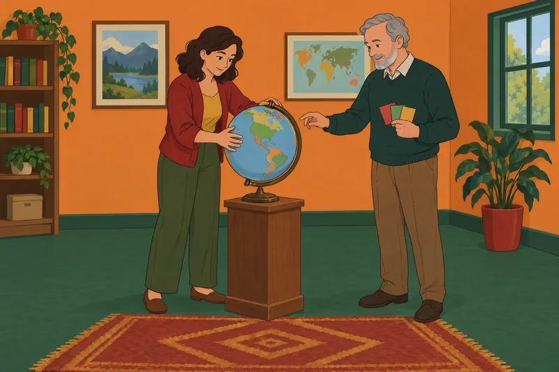 El cuestionario sobre las capitales acompaña un globo.