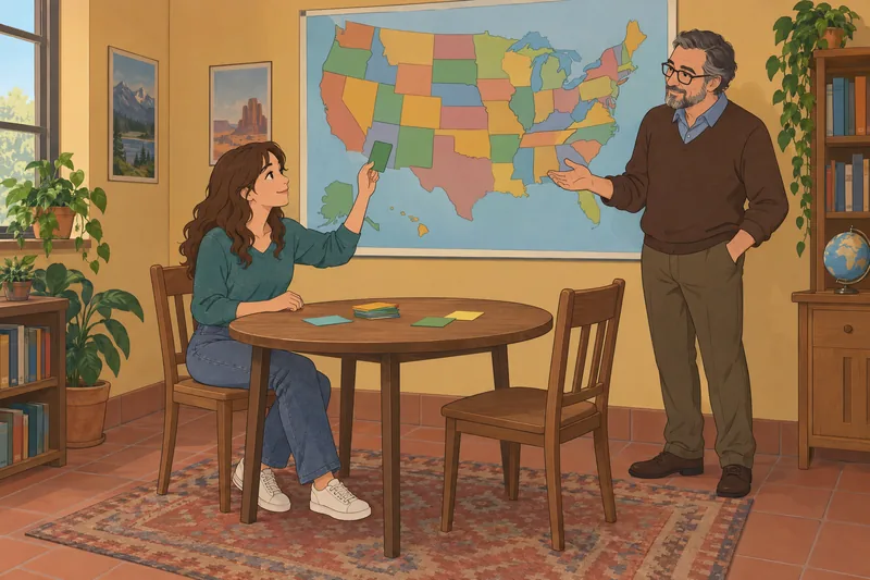 El cuestionario sobre las capitales conecta estados.