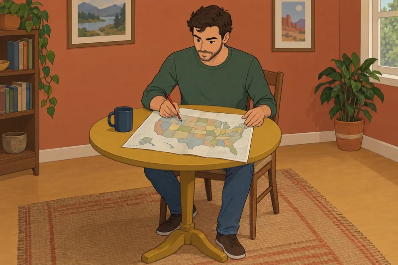 50 States Quiz tests border clues.