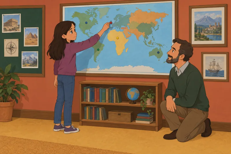 A student explores a 5th Grade Quiz map.