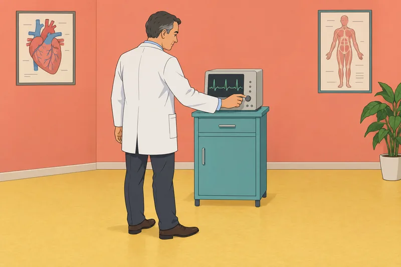 Una instructora observa el cuestionario sobre ECG.