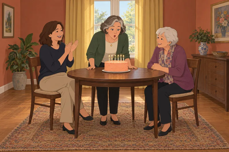Adultos celebran el cuestionario sobre los 60 años.