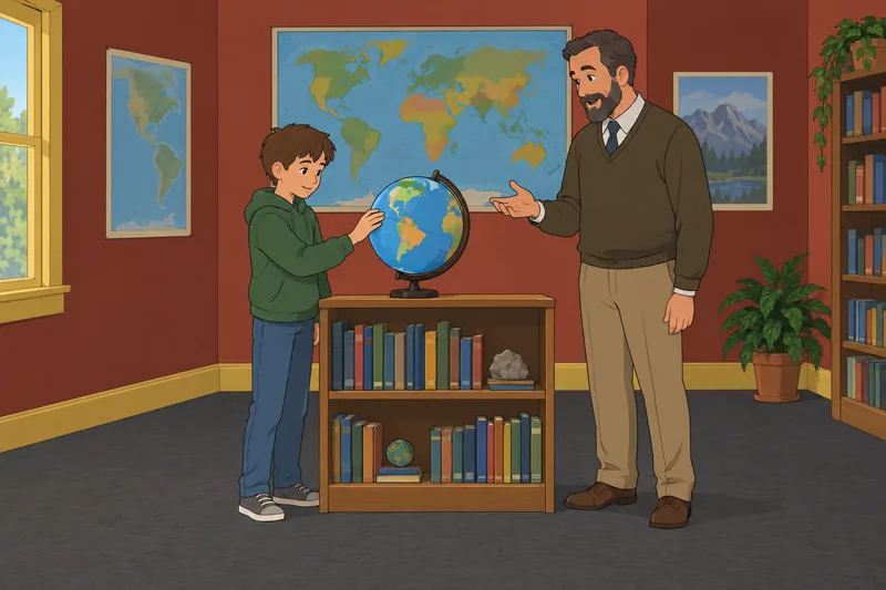 6th Grade Quiz guides a globe activity.