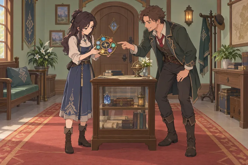 75 Question Genshin quiz with a fantasy compass.