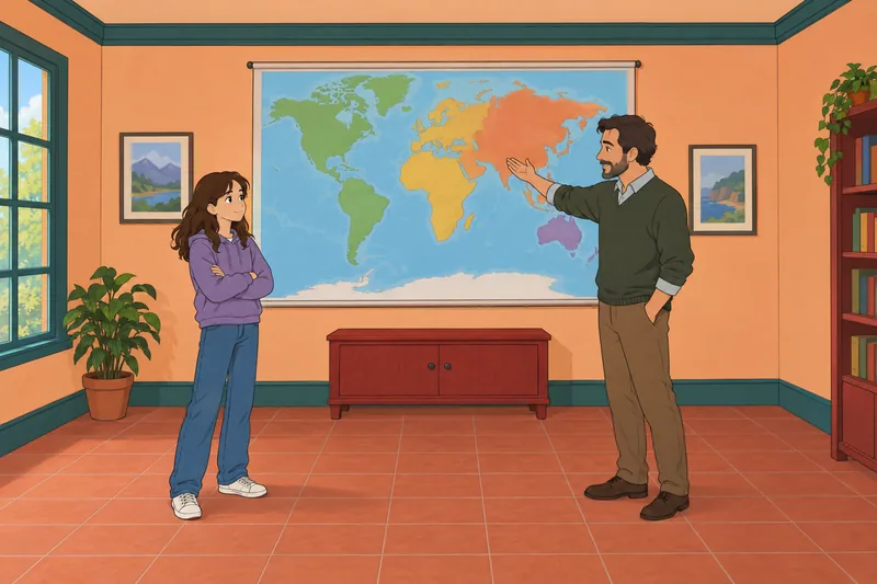 El cuestionario de 7.º junto al mapa.