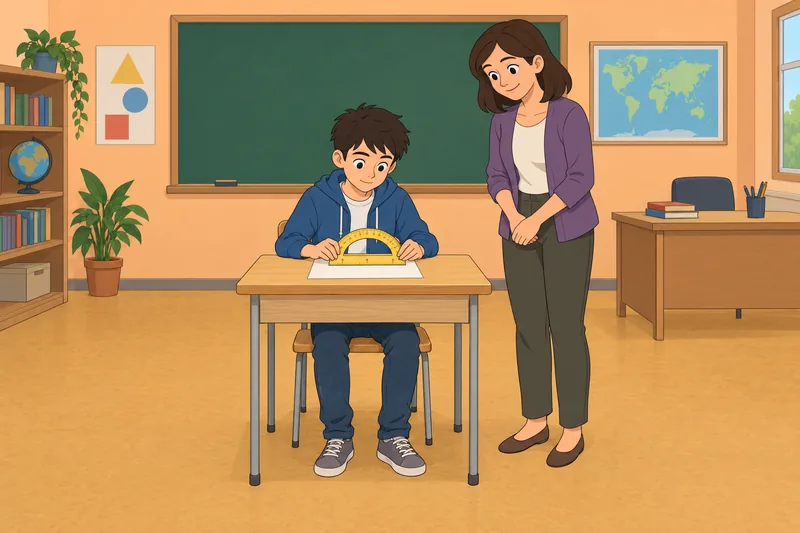 Escena del cuestionario de 7.º en clase tranquila.