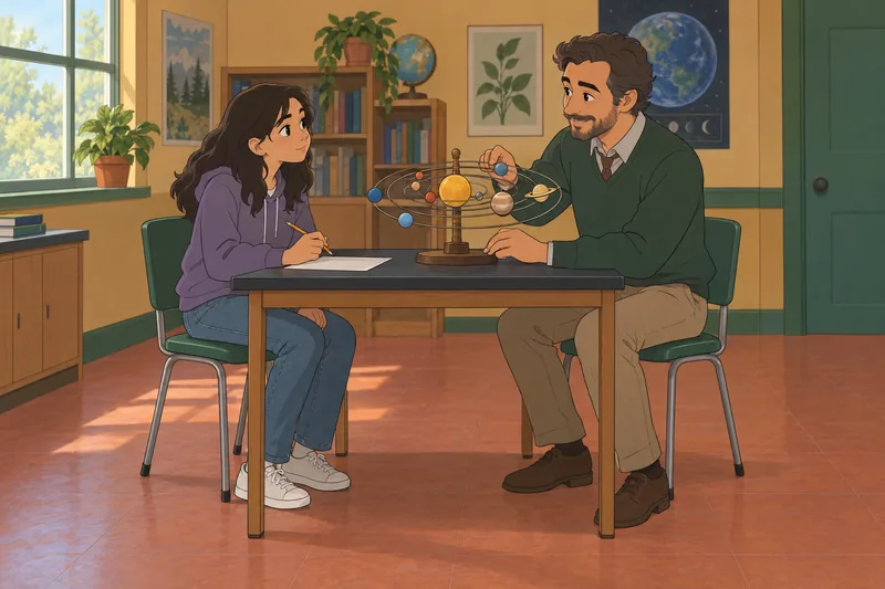 cuestionario de Ciencias: estudiante marca una respuesta.