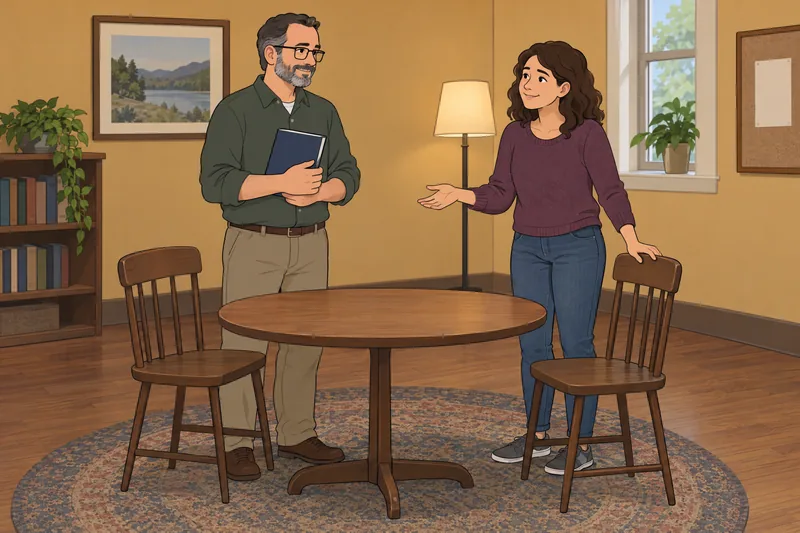 El cuestionario de conocimientos muestra dos miembros conversando.