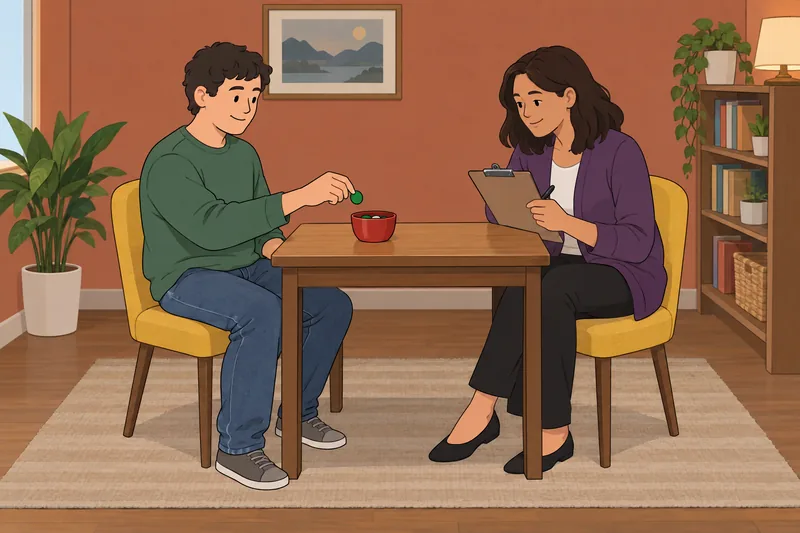 El cuestionario de ABA muestra una tarea guiada.
