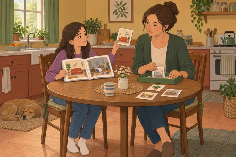 La evaluación de aparece junto a tarjetas ilustradas.