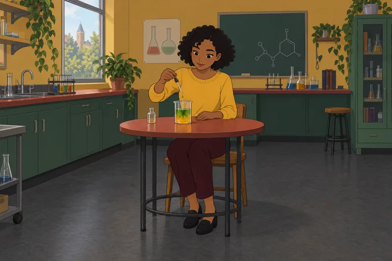 Acids and Bases quiz shows a beaker.