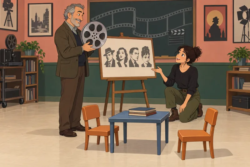Actor Quiz depicts a teacher presenting film.