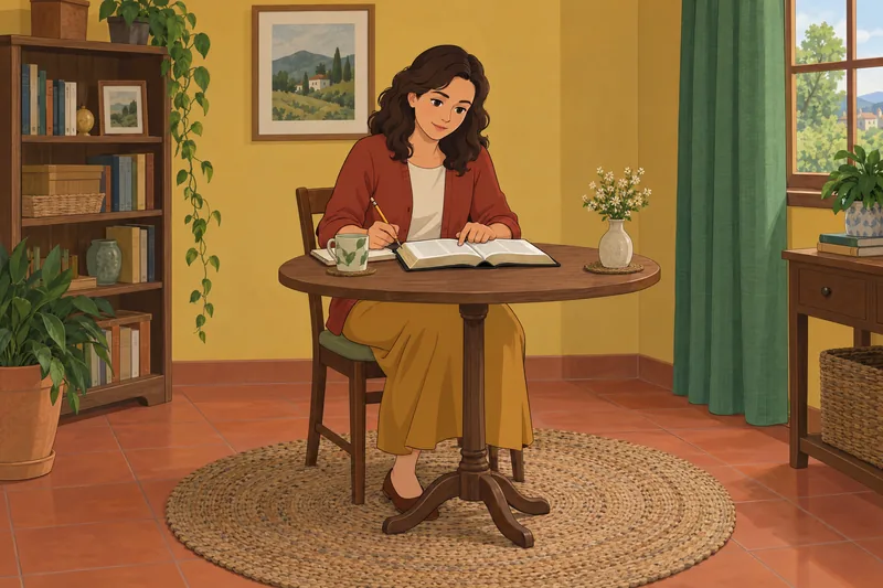 Acts Bible Quiz: reader studies an open Bible.