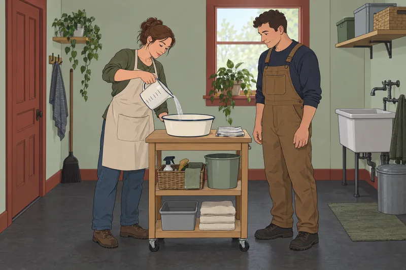 Adding and Subtracting appears in a utility room.