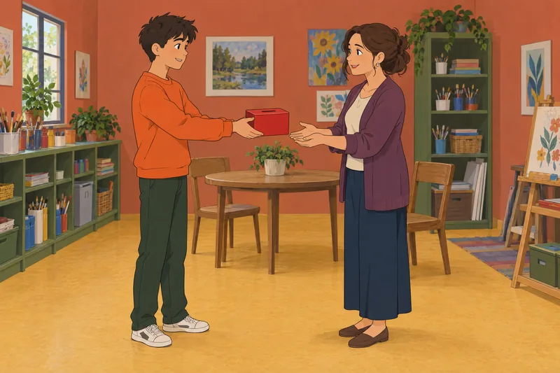 Adolescent Prosociality Scale shows a teen sharing supplies.