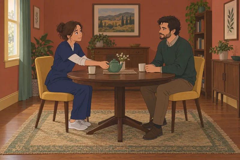 Adult Attachment Questionnaire: partners share a quiet pause.