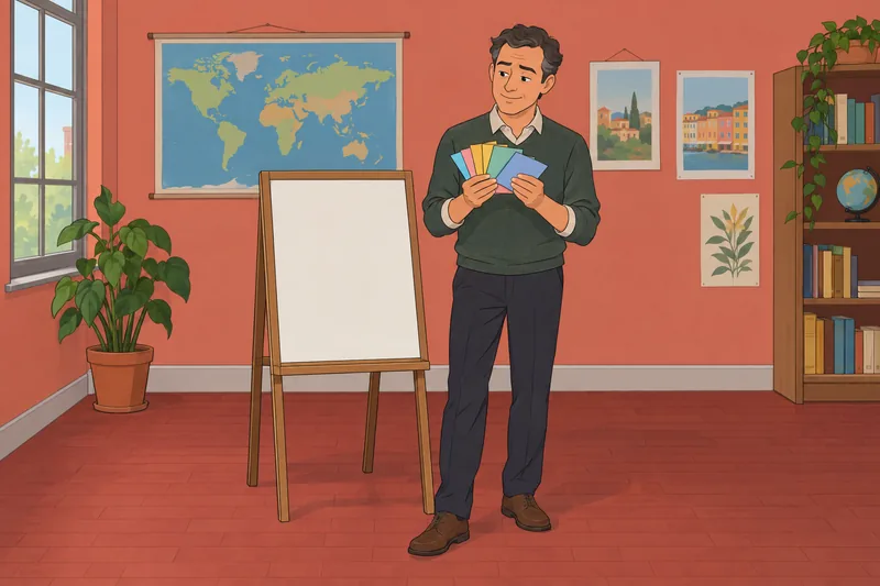 Advanced English Grammar unfolds beside a teaching easel.