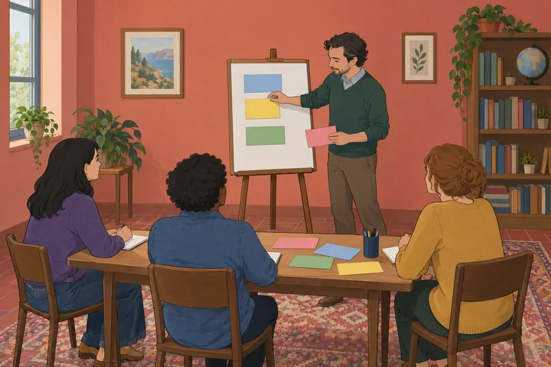 El cuestionario de gramática guía una lección visual.