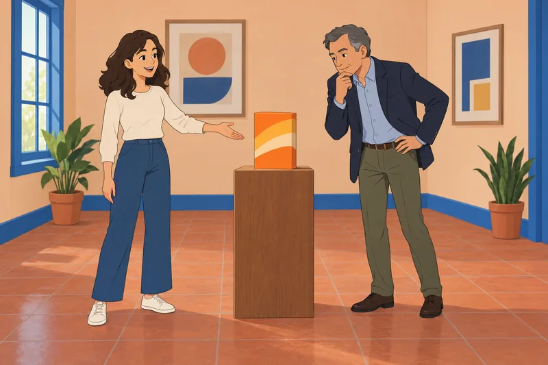 Advert Quiz depicts a presenter revealing packaging.