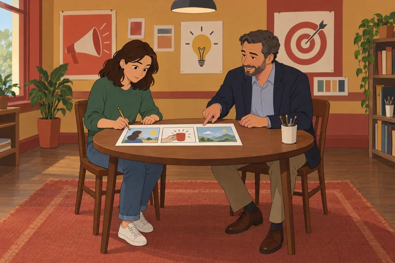 Advert Quiz shows a learner marking campaign panels.