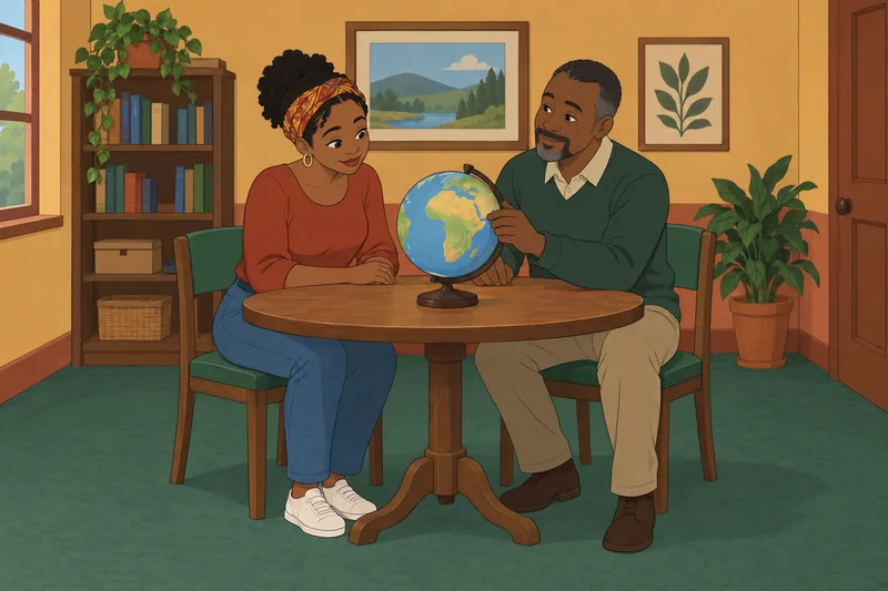 El cuestionario sobre África muestra un globo.