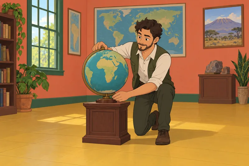 Africa Rivers Quiz presents a globe demonstration.