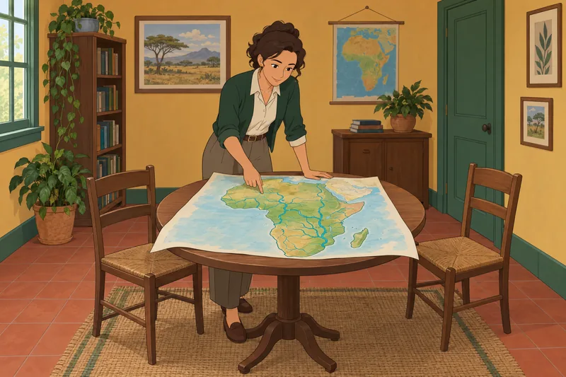 Africa Rivers Quiz presents a river-map lesson.