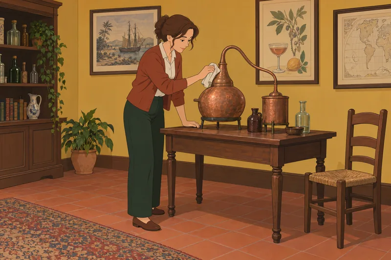 Este cuestionario sobre la historia muestra un alambique.