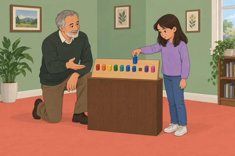 Alphabet Quiz: A learner moves one peg.