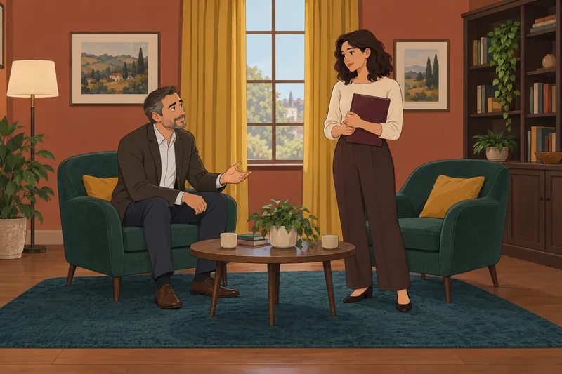 Alter Ego Quiz: Adviser listens to a client.
