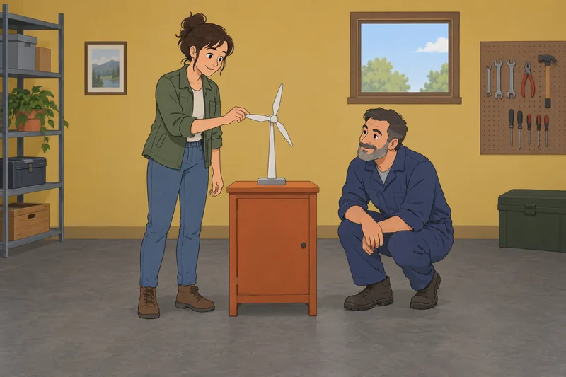 El cuestionario sobre energías presenta una turbina eólica.