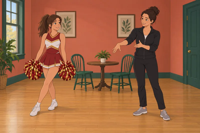 Escena del cuestionario ¿Soy porrista? durante práctica.