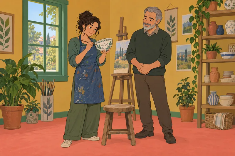 Am I a potter painting a peaceful bowl?