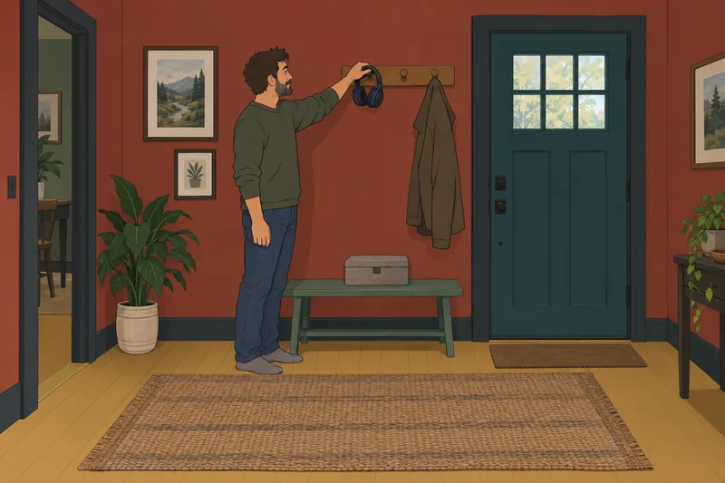 cuestionario ¿Tengo adicción: hombre guarda auriculares.
