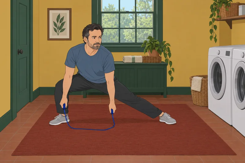 Am I Athletic? A man steps over rope.
