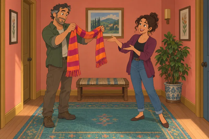 Am I Boring friends explore a playful scarf.