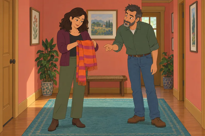 ¿Soy Aburrido/a? Quiz: dos adultos exploran una bufanda.