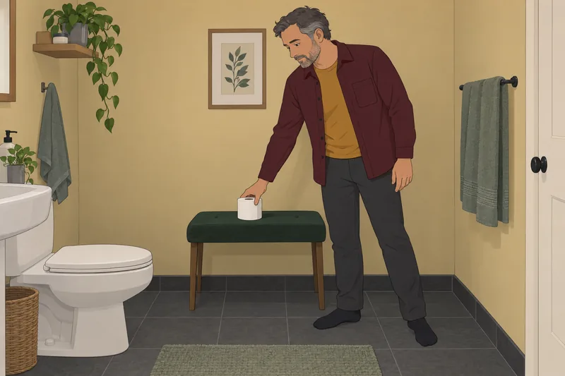 ¿Tengo estreñimiento? Hombre revisando un rollo.