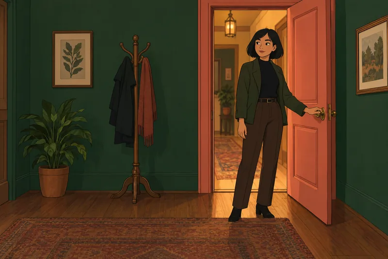 Am I Dark: she chooses an open doorway.