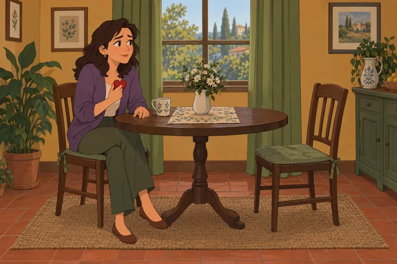 Am I Desperate? She waits beside her chair.
