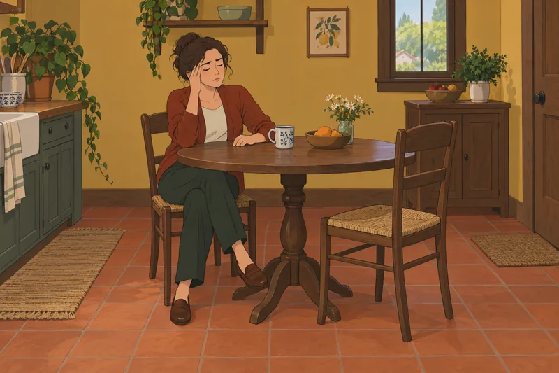 cuestionario ¿Estoy emocionalmente? Ella mira la taza.