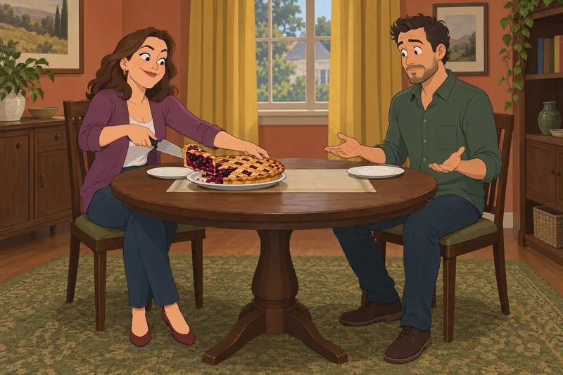 Am I Entitled shows a shared pie dispute.